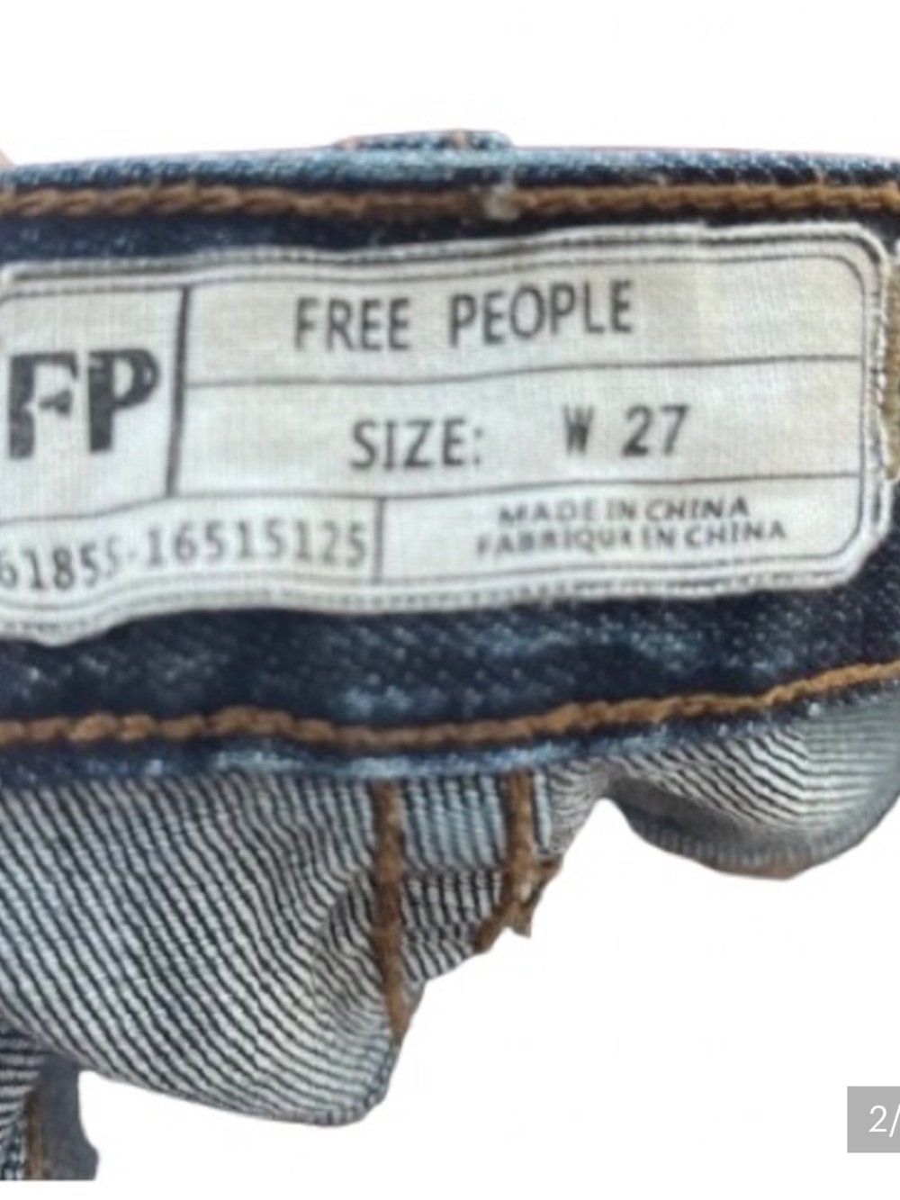 Free People Dark Wash High Rise Skinny Jeans Indigo Denim Size 27 - Picture 2 of 9